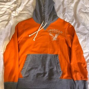 American Eagle Outfitters Orange and Gray Hoodie